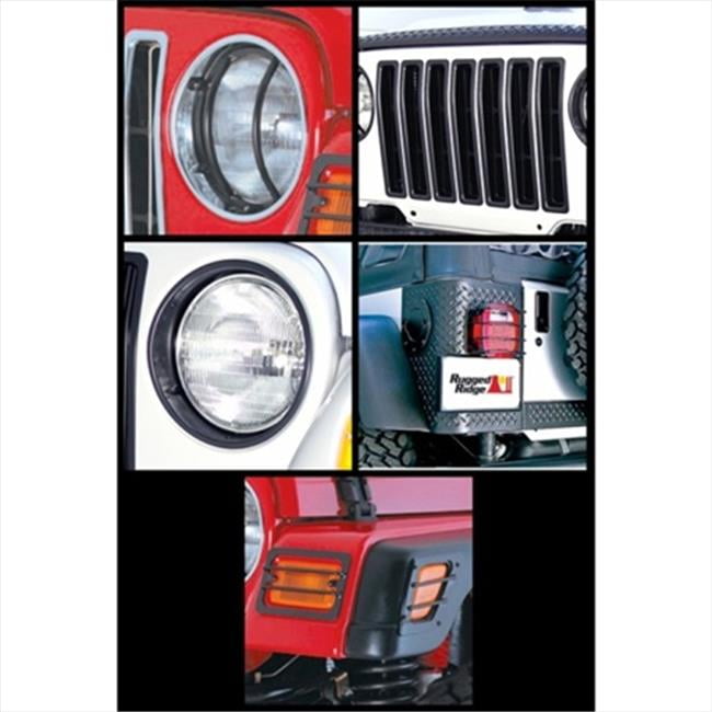 Rugged Ridge 12495.03 Black Euro Light Guard Kit